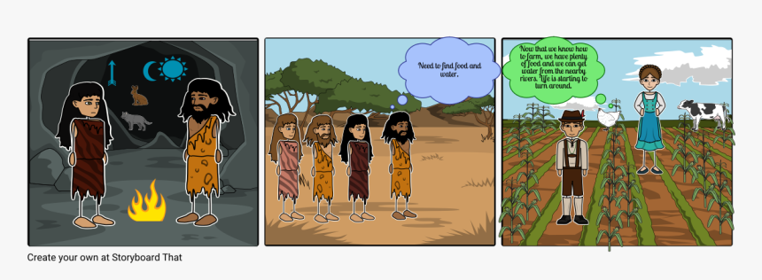 Storyboard For Prehistoric Humans, HD Png Download, Free Download