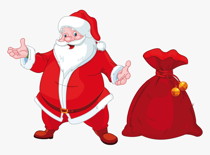 Papai Noel Cortar - Santa Claus With Gifts, HD Png Download, Free Download