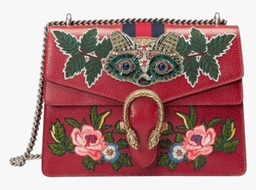 #moodboard #bag #gucci #flower #gold #red #png #sticker - Gucci Raccoon Bag, Transparent Png, Free Download