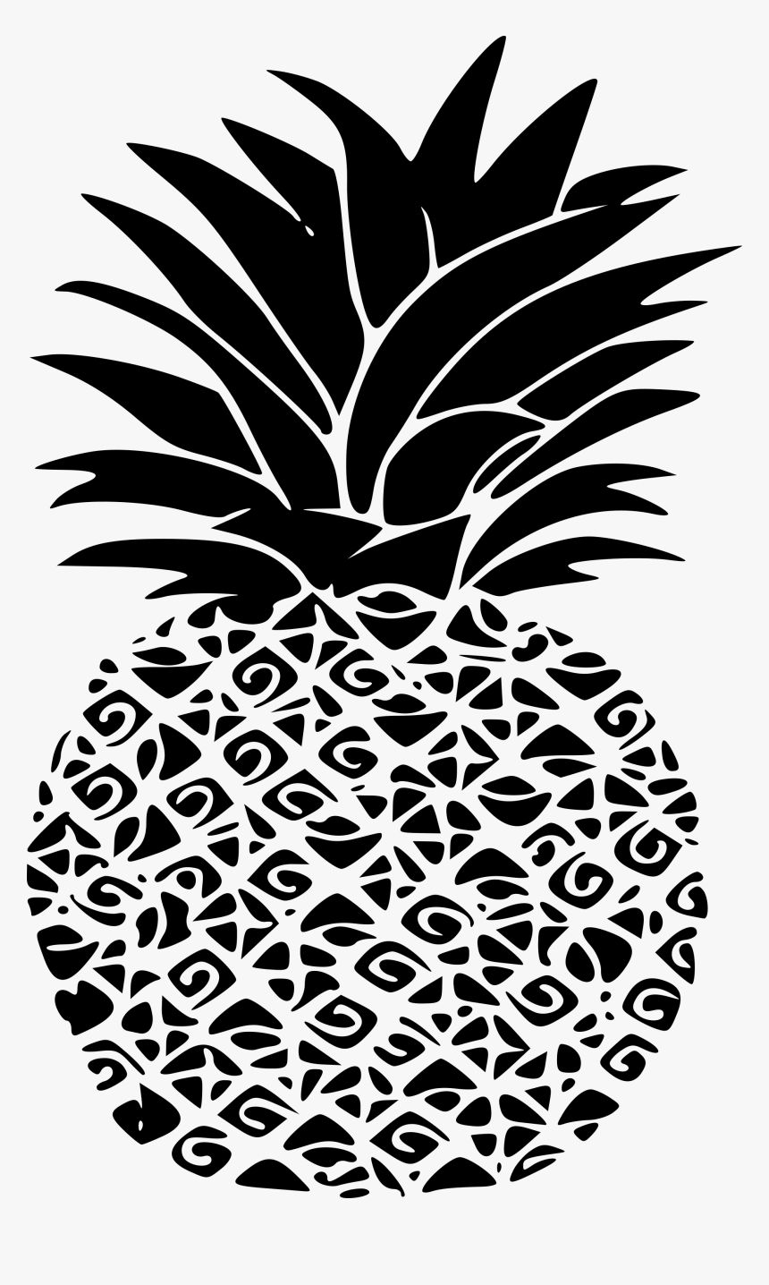 Golden Pineapple Transparent Background , Transparent - Pineapple Black And White, HD Png Download, Free Download