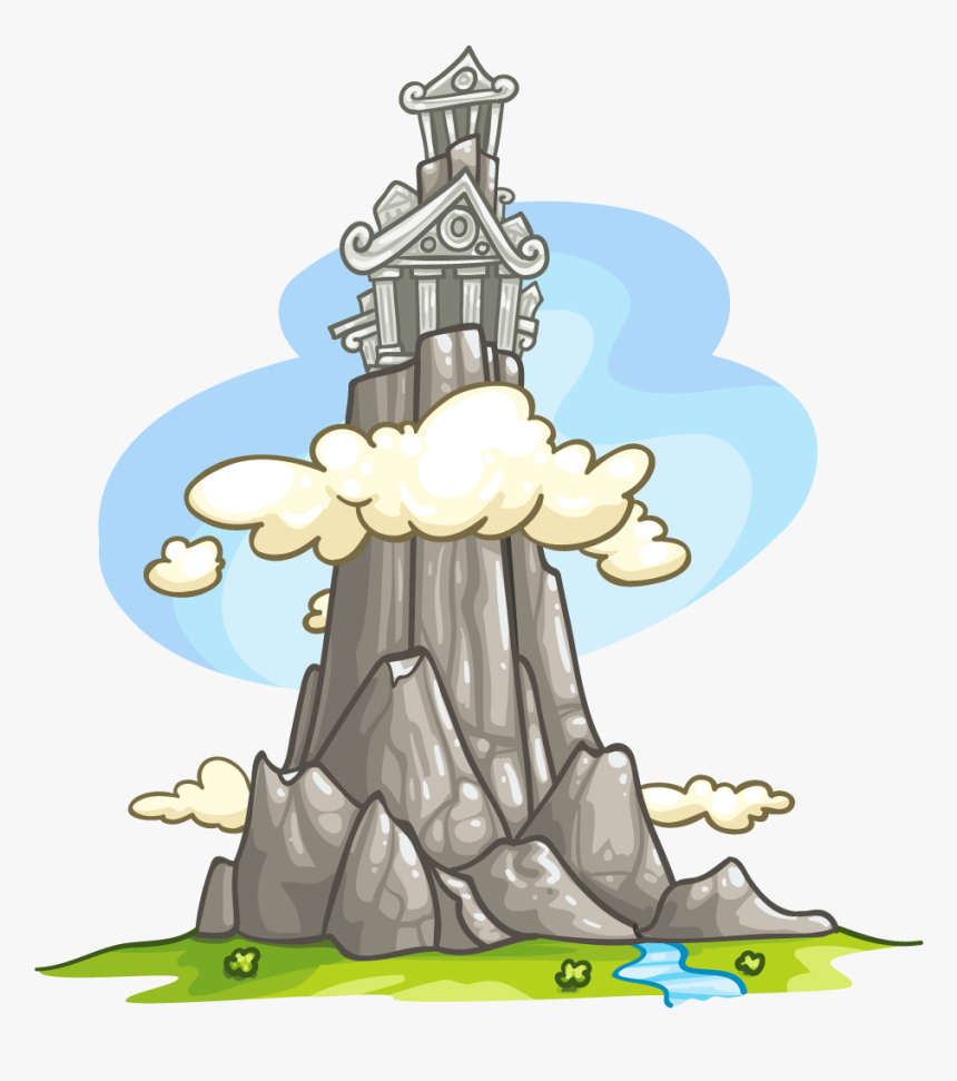Transparent Cartoon Mountains Png - Mt Olympus Easy To Draw, Png Download, Free Download
