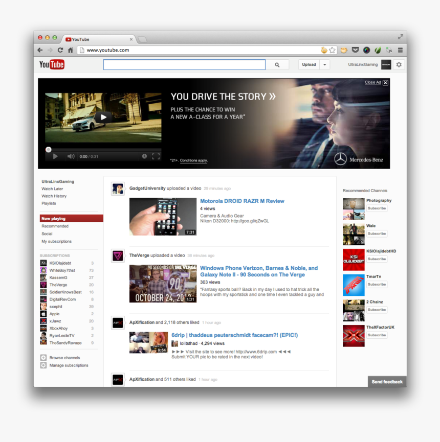 How To Get The New Youtube Layout/design - Youtube Homepage On Windows, HD Png Download, Free Download