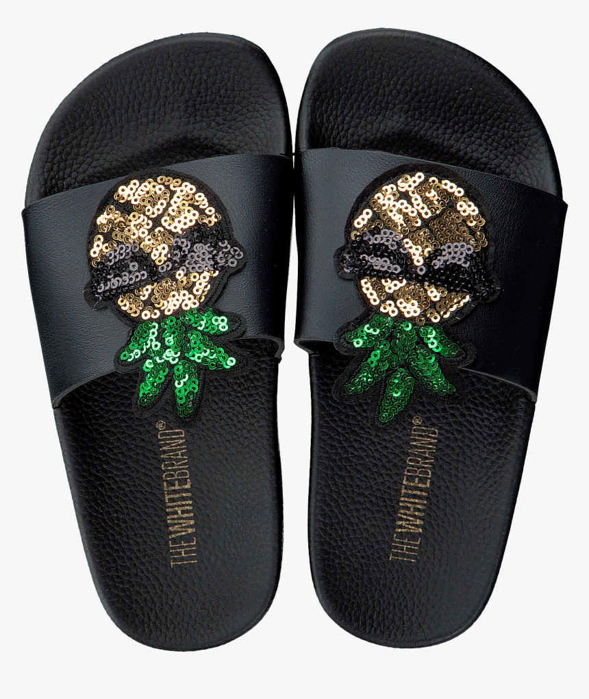 Black The White Brand Flip Flops Pineapple Kids - Flip-flops, HD Png Download, Free Download