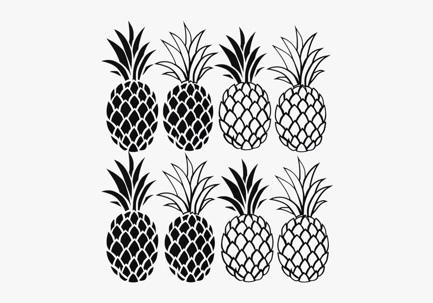 Black And White Pineapple Png, Transparent Png, Free Download
