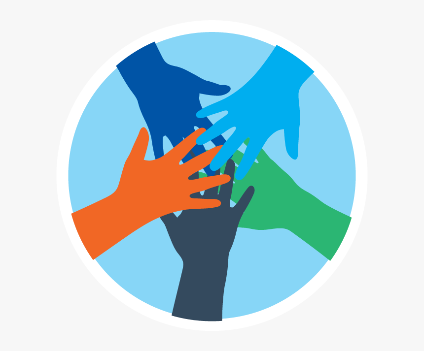 Circular Icon Depicting Several Hands Held Together - Hands Together Png Icon, Transparent Png, Free Download