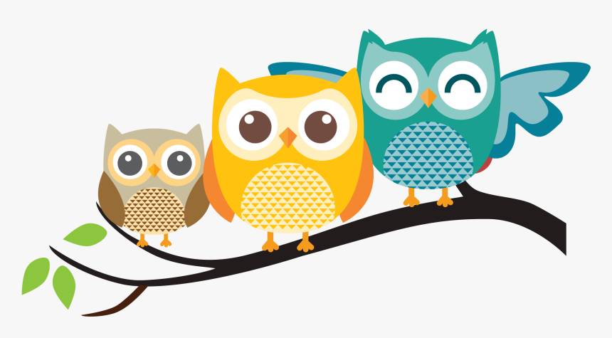 Owl Cartoon Family - Transparent Background Owl Clipart, HD Png Download, Free Download