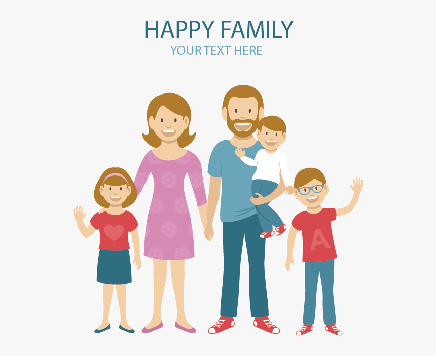 Family Cartoon Child Illustration - Cartoon Family Transparent Background, HD Png Download, Free Download