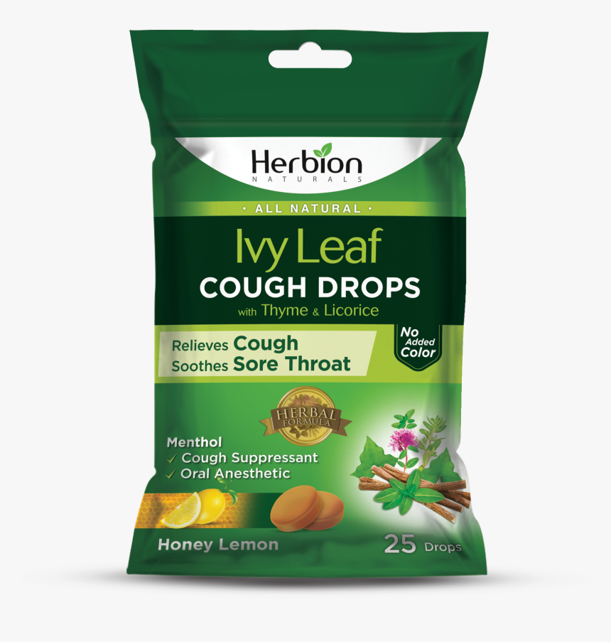 Herbion Cough Drops With Ivy,thyme & Licorice - Thyme In Cough Drops, HD Png Download, Free Download