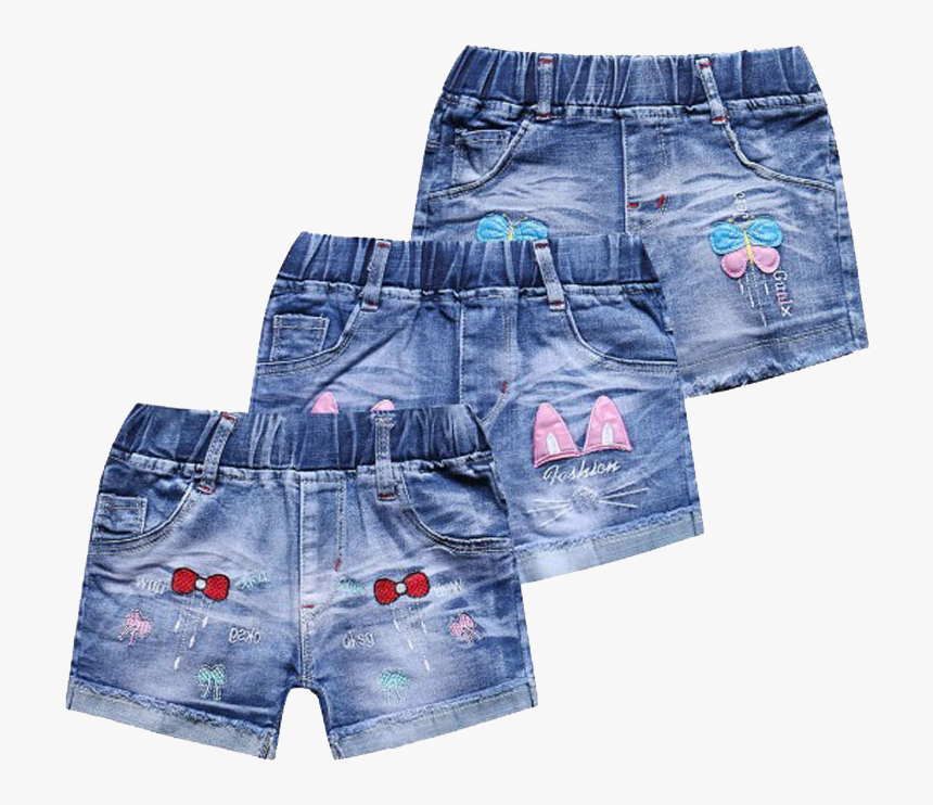 Shorts Jeans Con Bordado Niñas, HD Png Download, Free Download