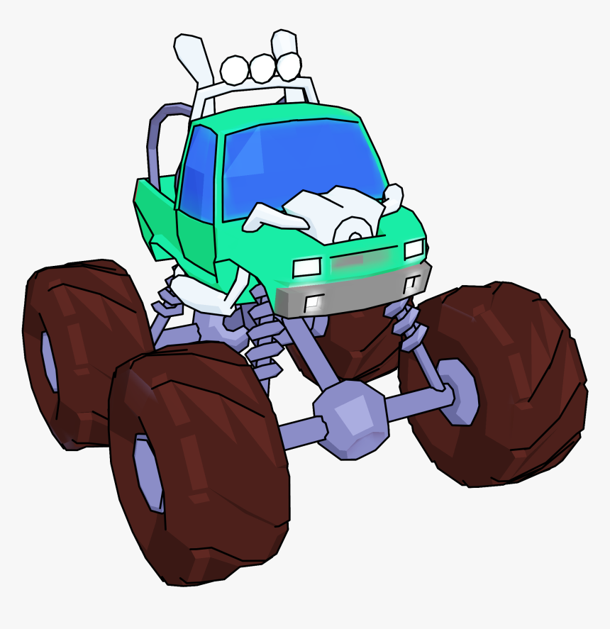 Monster Truck Cartoon Perspective Clipart Picture - Mobil Monster Kartun, HD Png Download, Free Download