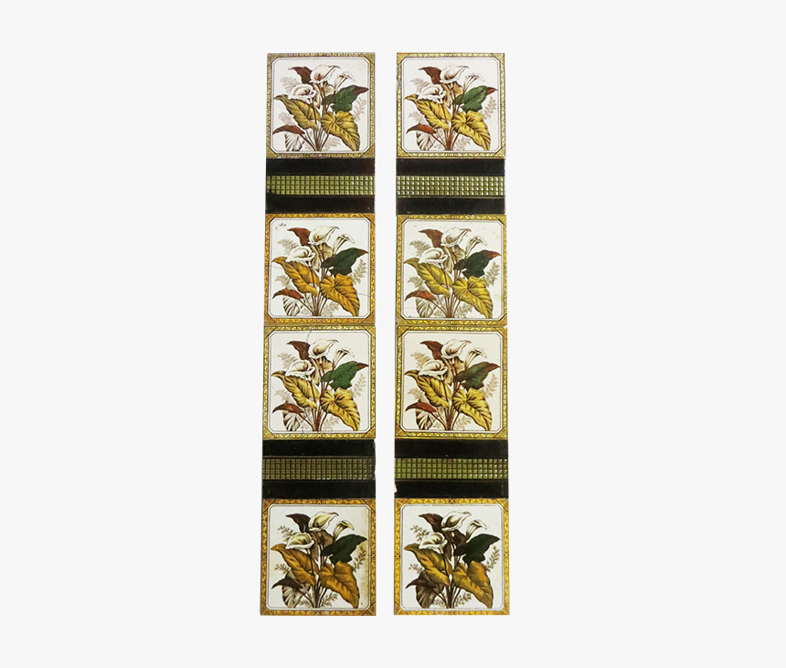 Original Antique Ivy Leaf Fireplace Tiles - Dragonfly, HD Png Download, Free Download