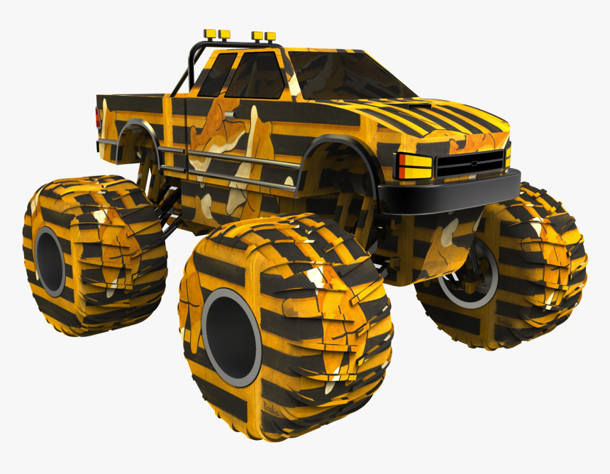 Transparent Monster Truck Clipart - Yellow Monster Truck Png, Png Download, Free Download