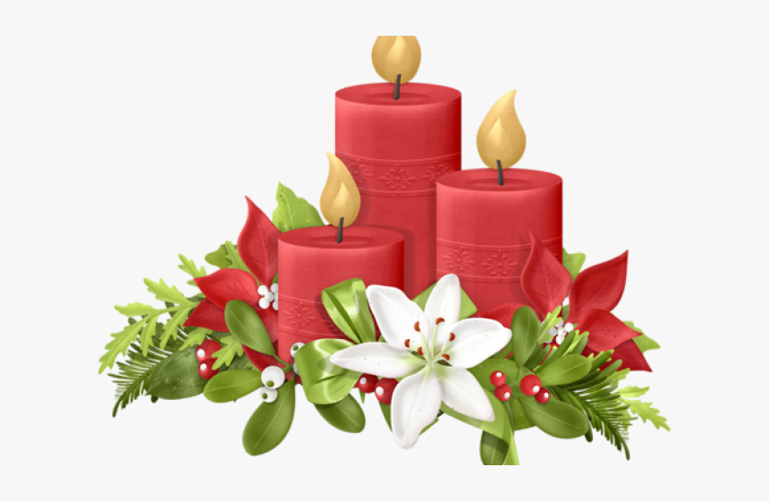 Poinsettia Clipart Christmas Candle Light - Vintage Christmas Free Clip Art, HD Png Download, Free Download