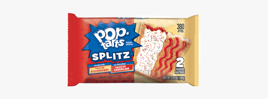 Poptarts Splitz Strwbry-cheesecake 2pk - Pop Tarts Splitz Frosted Strawberry & Cheesecake, HD Png Download, Free Download