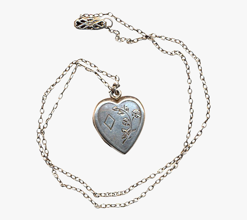 Heart Pendant Png Transparent - Vintage Silver Heart Locket, Png Download, Free Download