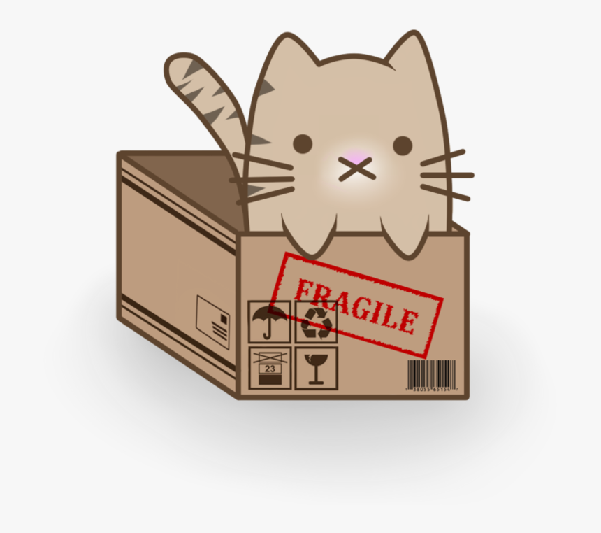 Catgirl Drawing Anime Kitten - Cat In A Box Anime, HD Png Download, Free Download