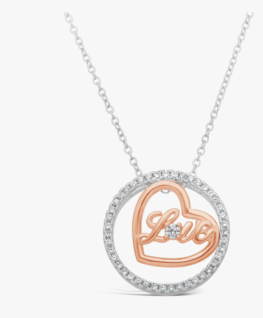 Silver 50cm Chain With Cubic Zirconia Circle & Pink - アンティーク ゴールド ネックレス チェーン, HD Png Download, Free Download