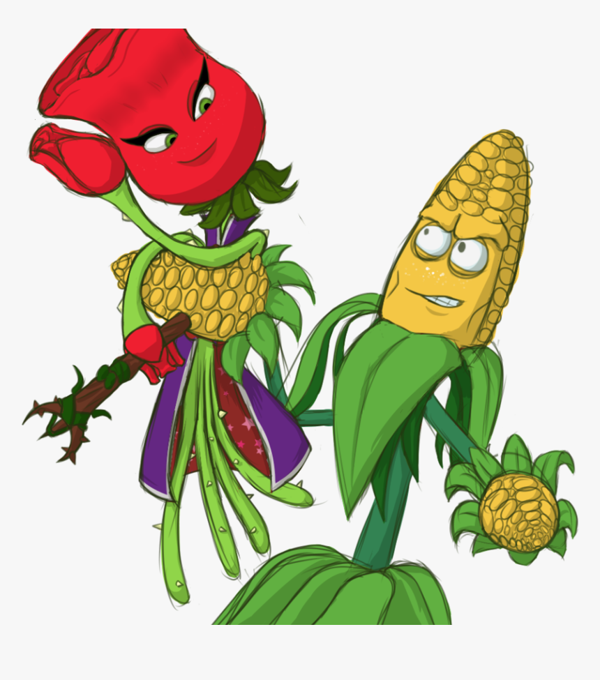 Plants Vs Zombies Clipart Corn Kernel - Plants Vs Zombies Kernel Corn X Rose, HD Png Download, Free Download