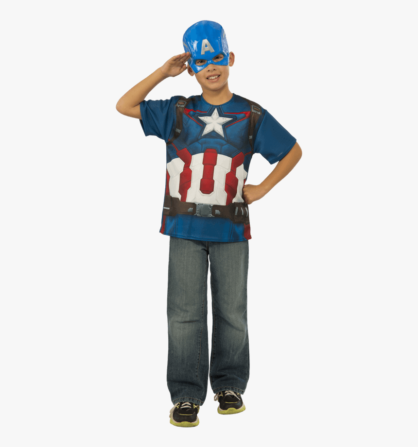 Kids Avengers 2 Captain America Costume Top And Mask - Avengers: Age Of Ultron, HD Png Download, Free Download