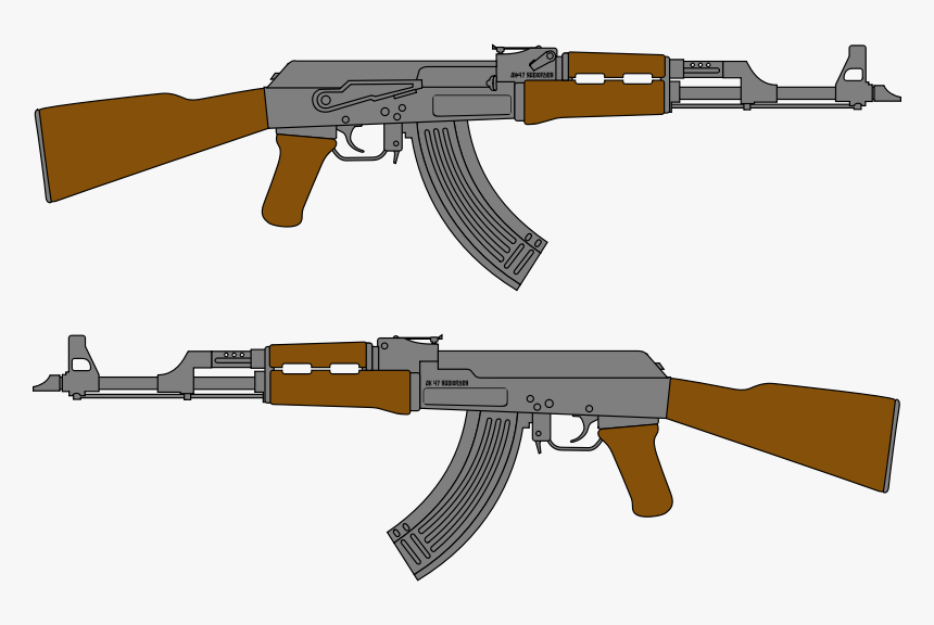 Ak 47 Rifle Vector Drawing - Sniper Ak 47 Gun Drawing, HD Png Download, Free Download