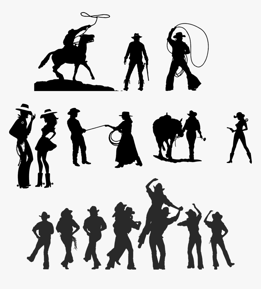 Cowboy And Cowgirl Dancing Silhouette, HD Png Download, Free Download