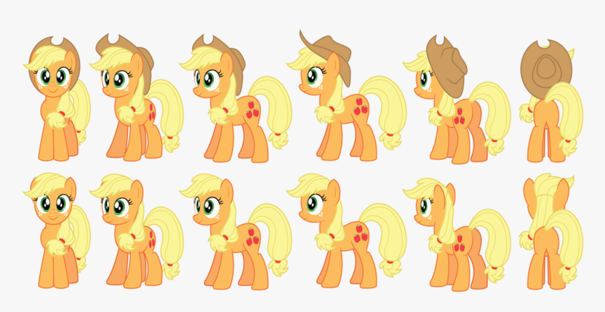 Pony Applejack Cartoon Drawing - My Little Pony Turn Around, HD Png Download, Free Download