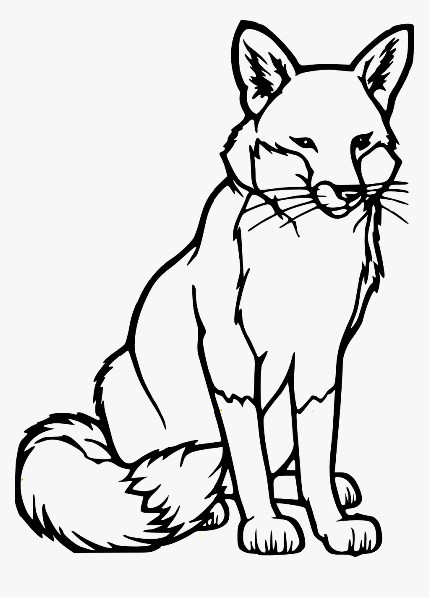 Clip Art Black And White Fox, HD Png Download, Free Download