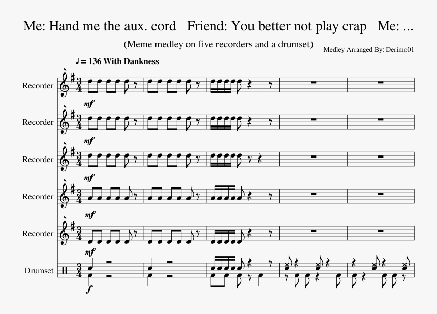 Hand Me The Aux - Sheet Music, HD Png Download, Free Download