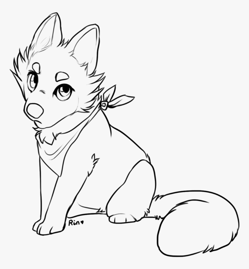 Lines Free Use Fox Wolf Cub By Rinermai - Feral Fox Furry Base, HD Png Download, Free Download