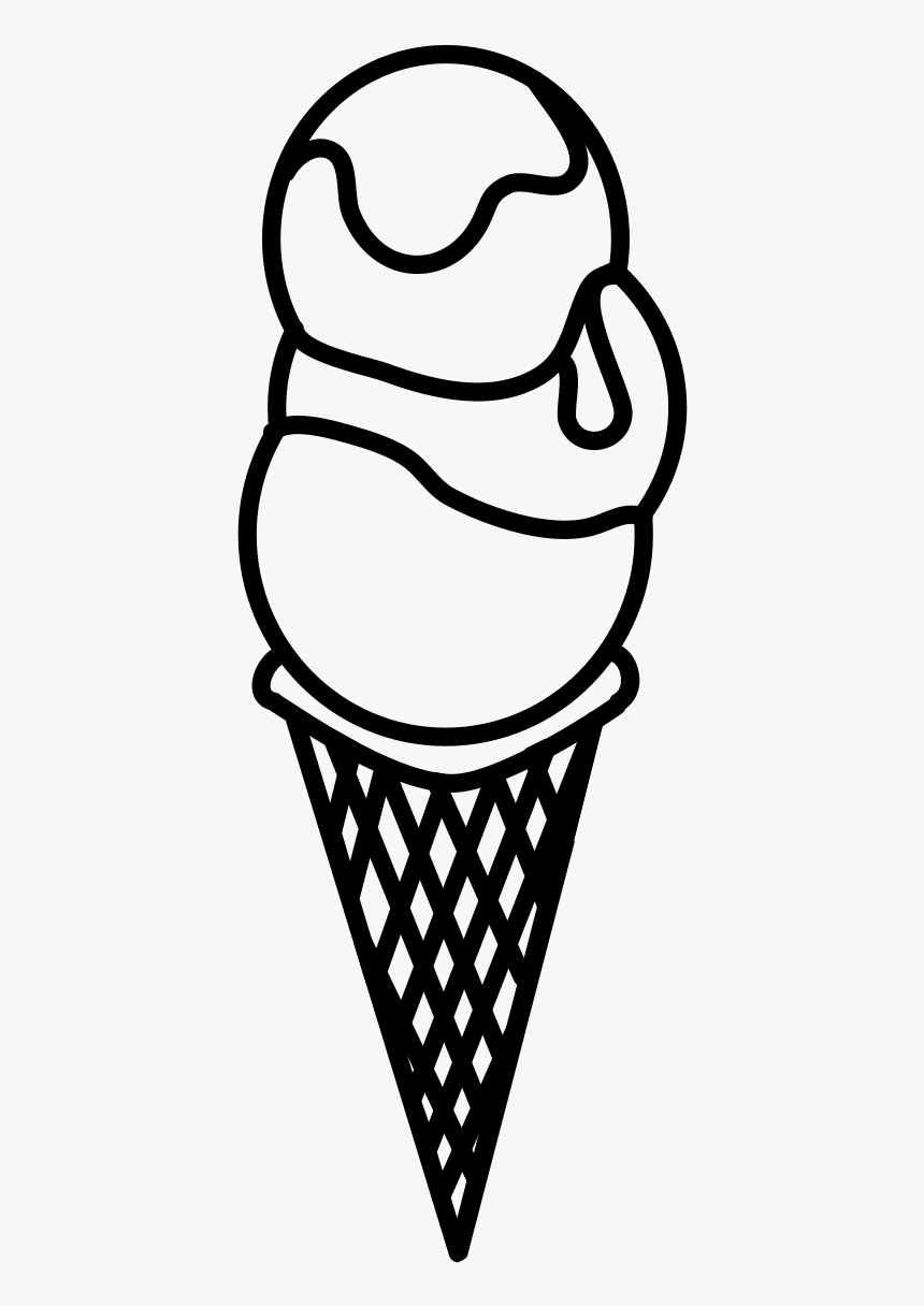 Ice Cream Cones Drawing Sorbet Cucurucho - Ice Cream Cone Png Line Drawing, Transparent Png, Free Download