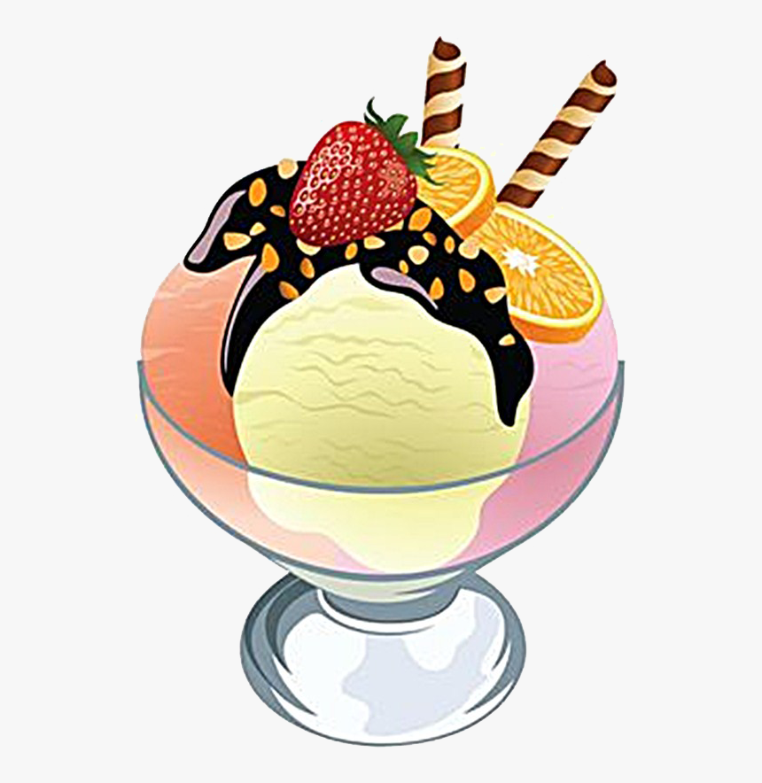 Ice Cream Desserts Png Image Background - Bowl Of Ice Cream Clip Art, Transparent Png, Free Download