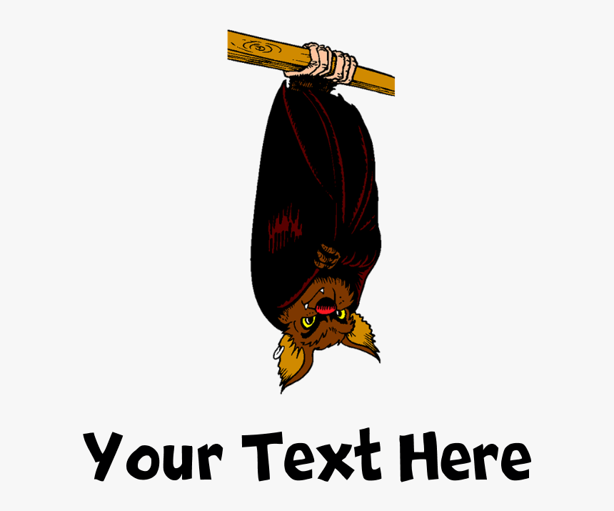 Bat Hanging T-shirt - Cartoon, HD Png Download, Free Download