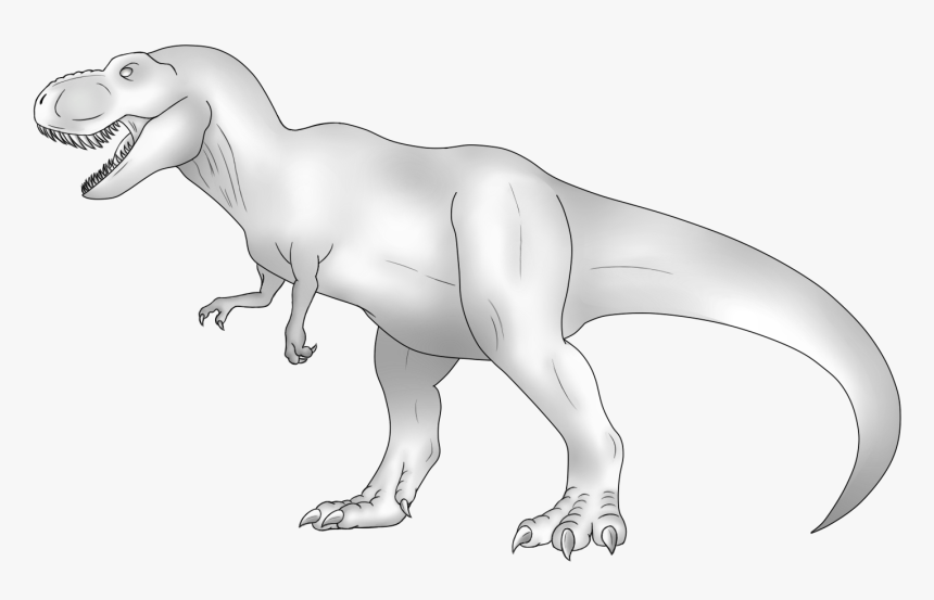 Black And White Dinosaur Lineart - T Rex Lineart Transparent, HD Png Download, Free Download