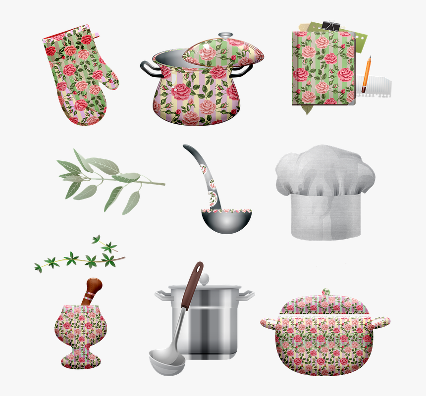Pots And Pans, Shabby Chic, Cookware, Pans, Soup, Ladle, HD Png Download, Free Download