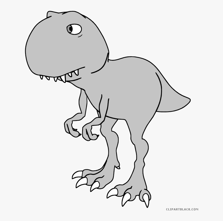 Transparent Dinosaur Skeleton Clipart Black And White - Cartoon, HD Png Download, Free Download