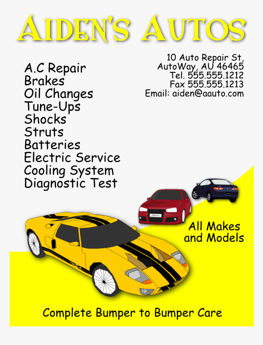 Auto Repair Flyer Template - Auto Repair Flyer Sample, HD Png Download, Free Download