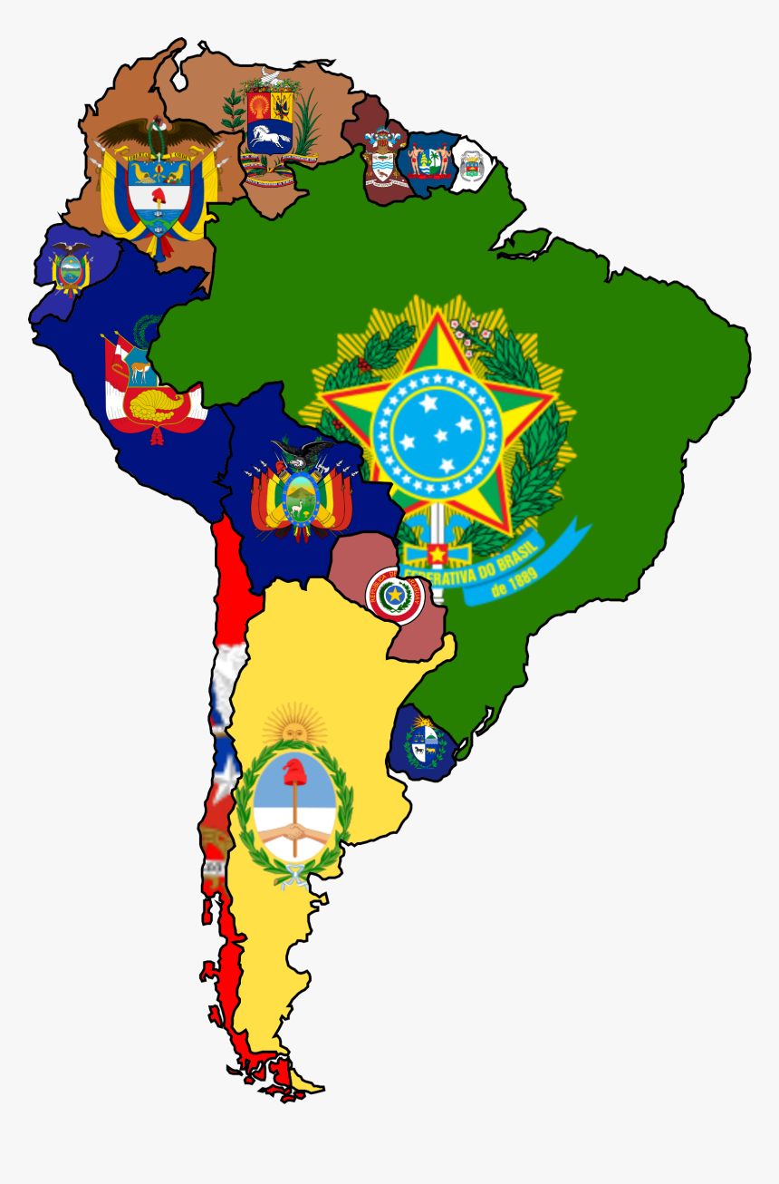 Flags Of South American States In The Style Of Each, HD Png Download, Free Download