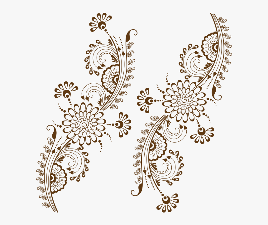 Transparent Vintage Ornament Png - Floral Pattern Mehndi Design, Png Download, Free Download