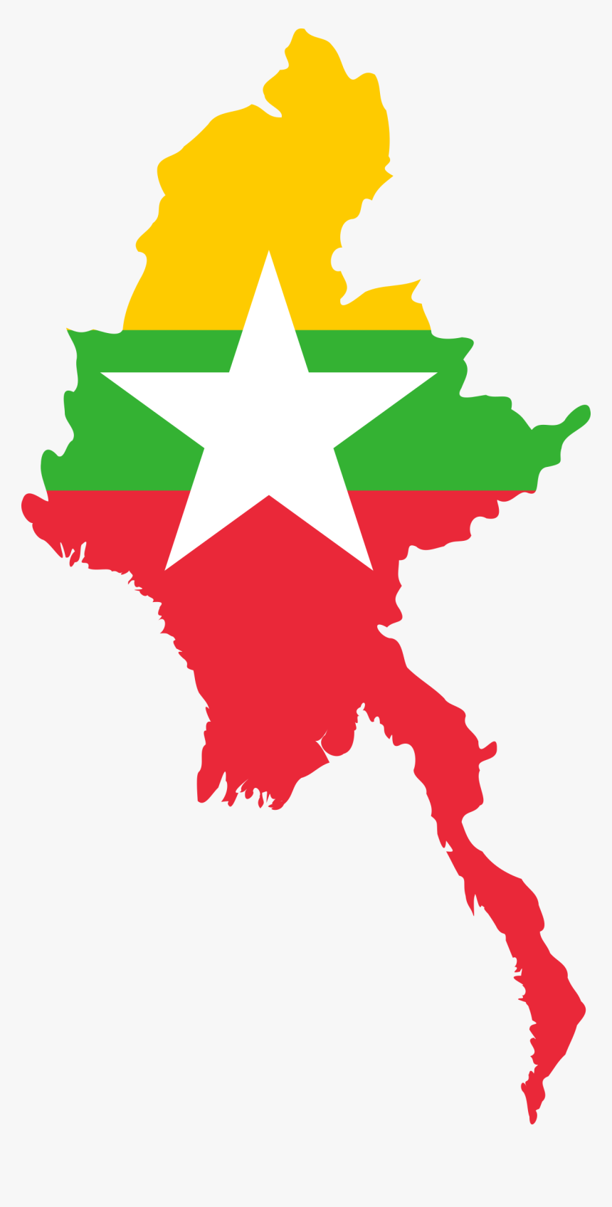 Myanmar Outline 2 Clip Arts - Myanmar Flag Map, HD Png Download, Free Download