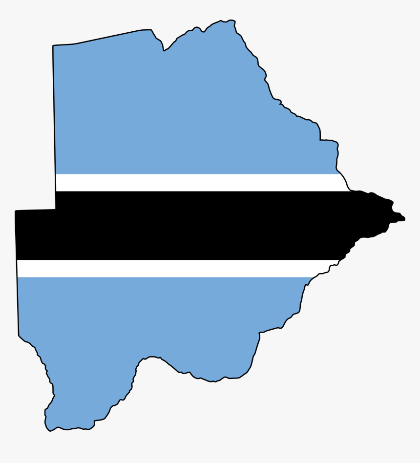 Botswana Flag Map - Botswana Flag In Country, HD Png Download, Free Download