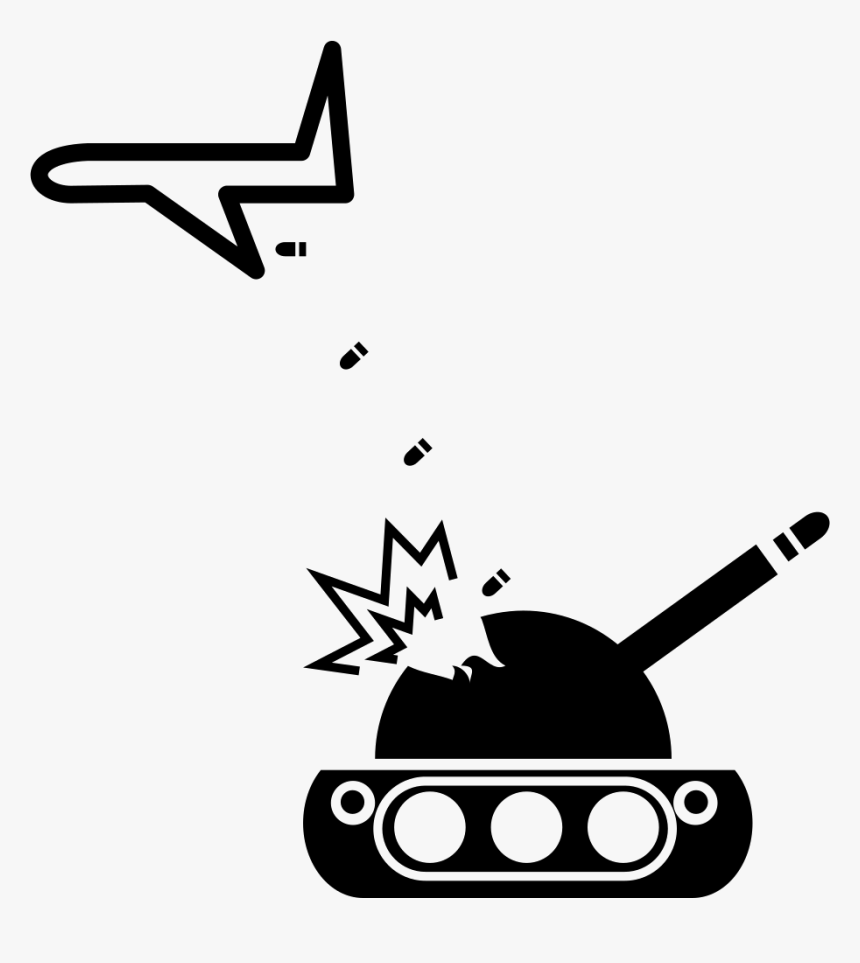 Airplane Throwing Bombs On A War Tank - Bombas De Guerra Dibujos, HD Png Download, Free Download