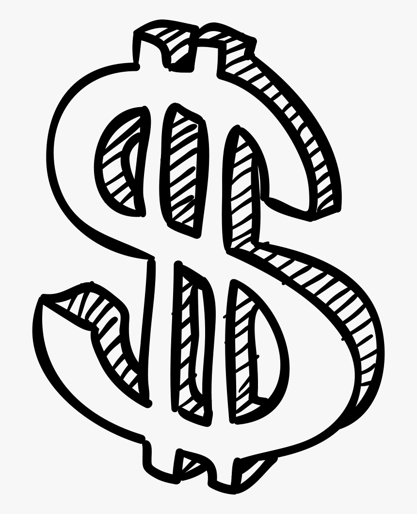 Dollar Sign Drawing Png - Dollar Sign Sketch Png, Transparent Png, Free Download