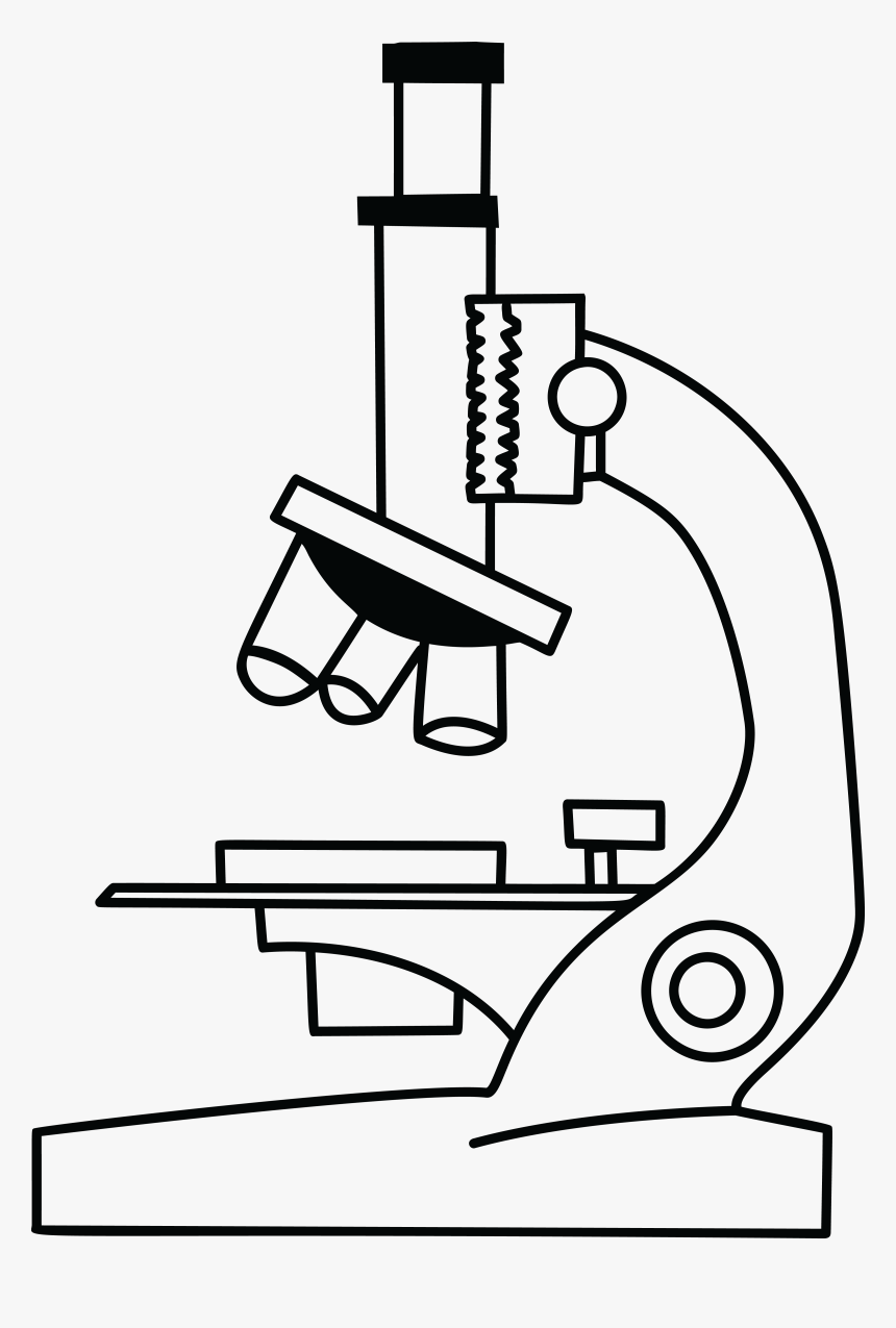 Clip Art Microscope Clipart Black And White With Labels - Microscope Black And White, HD Png Download, Free Download