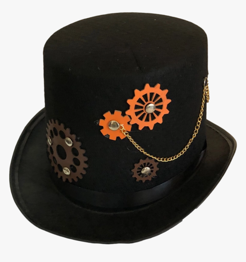 Adult Steam Punk Hat With Cogs And Chains Accessories, - Fedora, HD Png Download, Free Download