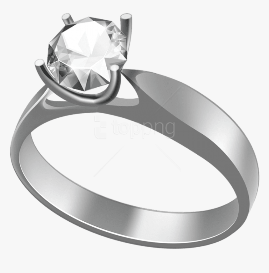 Engagement Ring Clipart Silver - Engagement Ring Transparent Background, HD Png Download, Free Download
