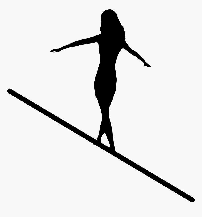 Female Tightrope Walker Silhouette, HD Png Download, Free Download