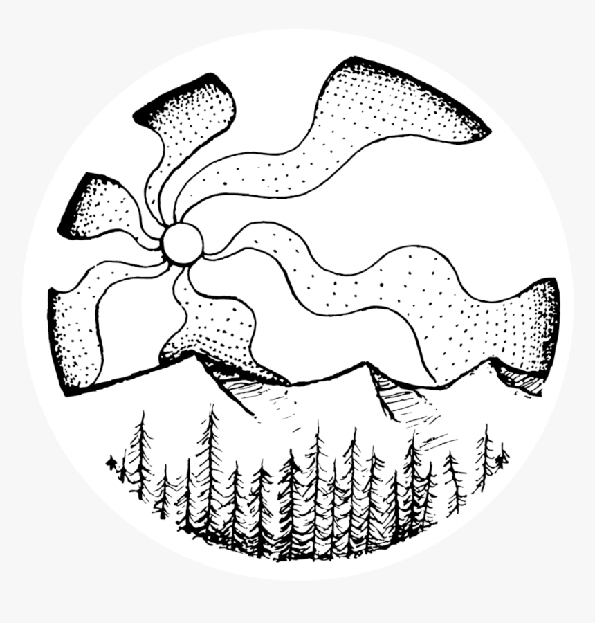 Pen Salty Brave - Mountain Sunset Line Drawing, HD Png Download, Free Download