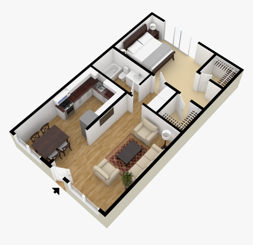 This Floor Plan Has 770 800 Square Feet Of Living Space - 800 Square Feet Floor Plan, HD Png Download, Free Download