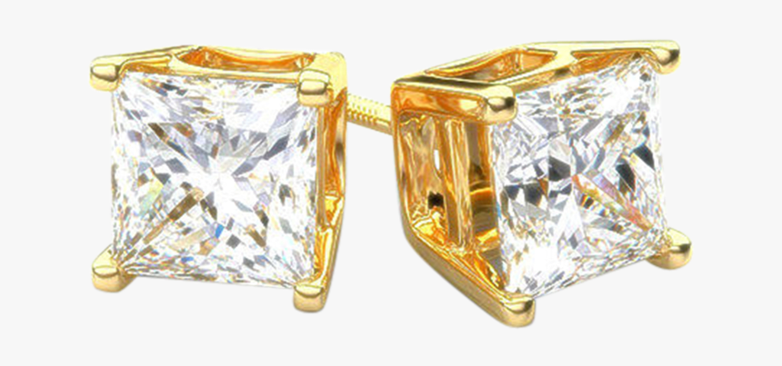 Square Gold Diamond Studs, HD Png Download, Free Download