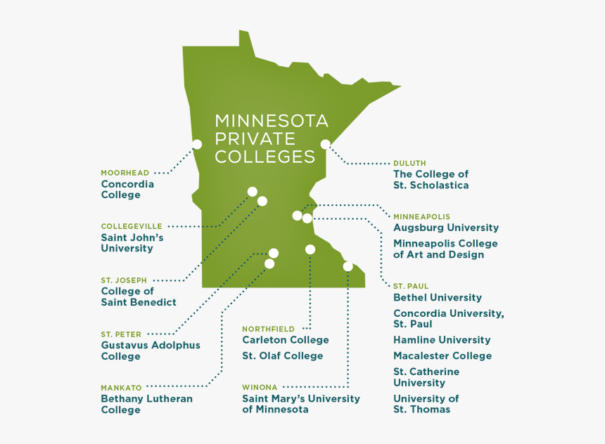 Map Of College Locations - State Of Mn, HD Png Download, Free Download